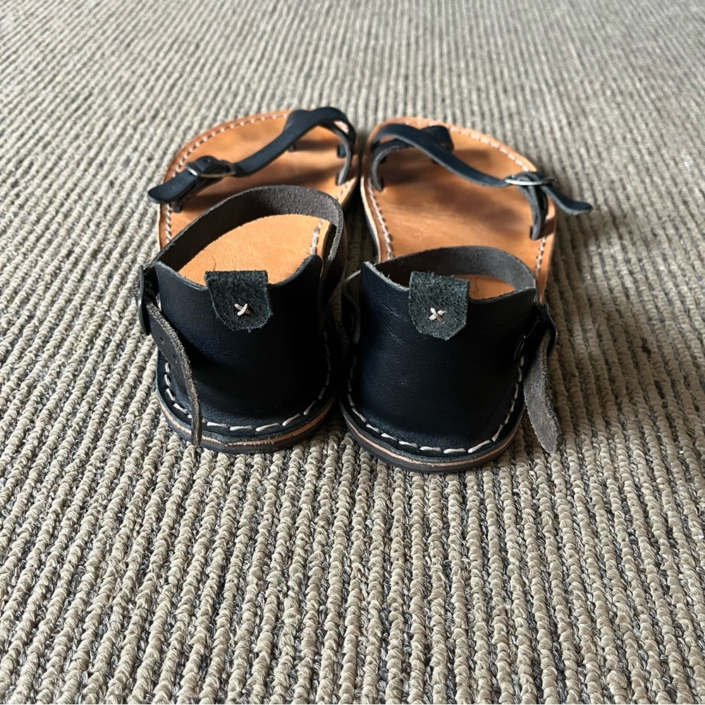 Crupon Barefoot Nomad Nero Black Leather Women’s Sandal Size 8 - Picture 4 of 11